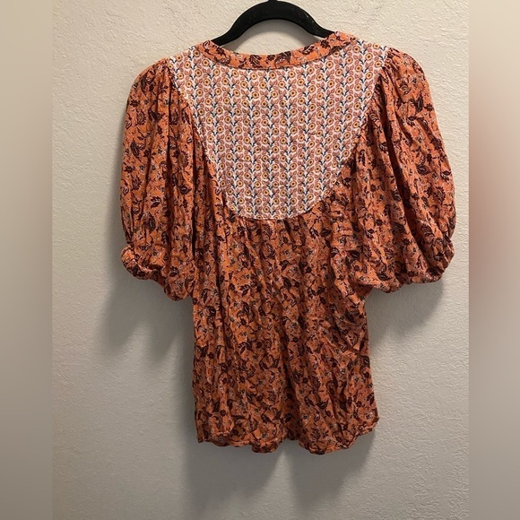 Jane and Delancey Mixed Pattern Floral Bohemian Style Blouse. - Picture 2 of 8